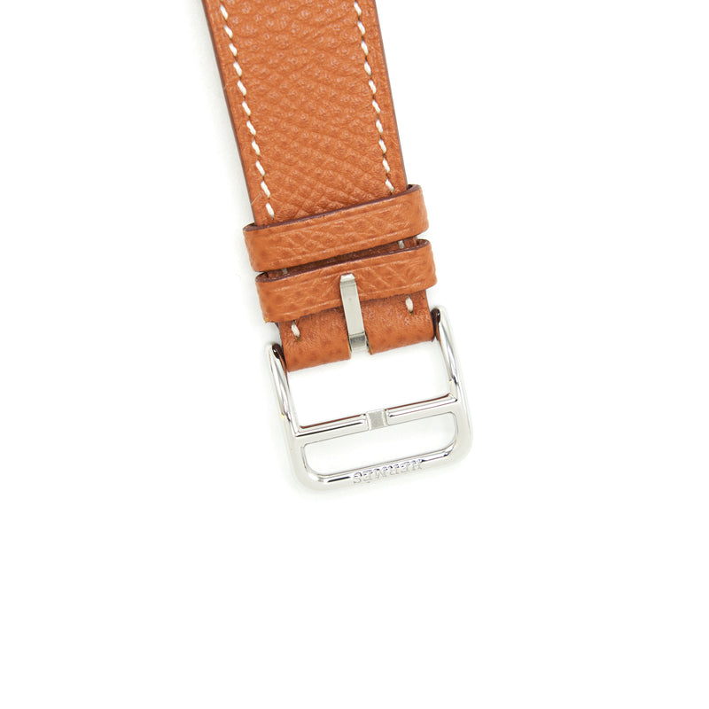 Hermes Heure H Watch, Medium model, 30 mm Epsom Gold SHW with 2 extra straps