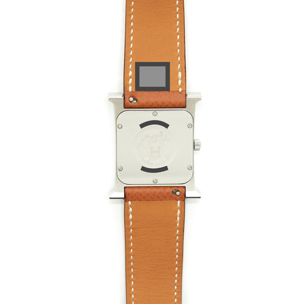 Hermes Heure H Watch, Medium model, 30 mm Epsom Gold SHW with 2 extra straps