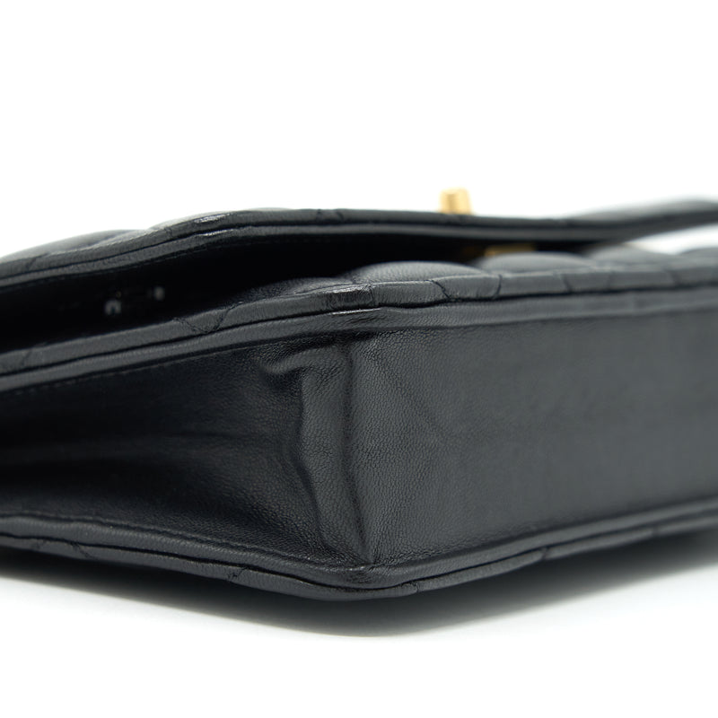 Chanel 22C Pearl Crush Wallet On Chain Lambskin Black GHW (Microchip)