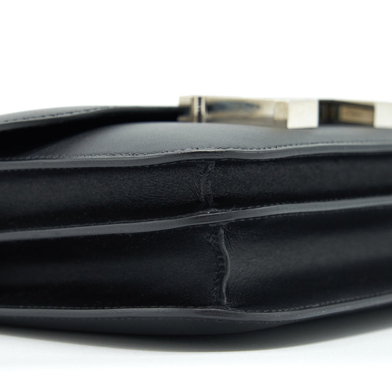 Hermes Mini Constance Monsieur Black With Lizard Buckle SHW Stamp Y