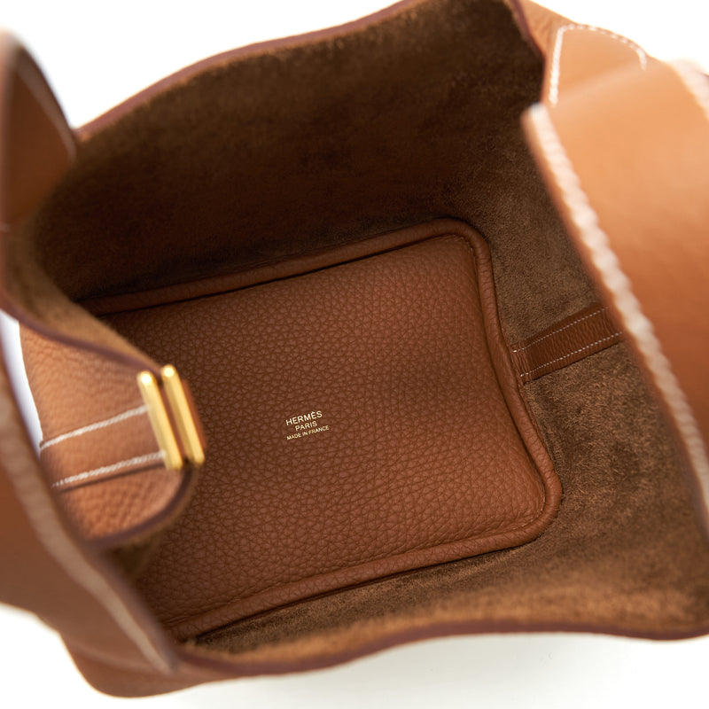 Hermes Picotin 18 Lock Bag Clemence Gold GHW Stamp Z
