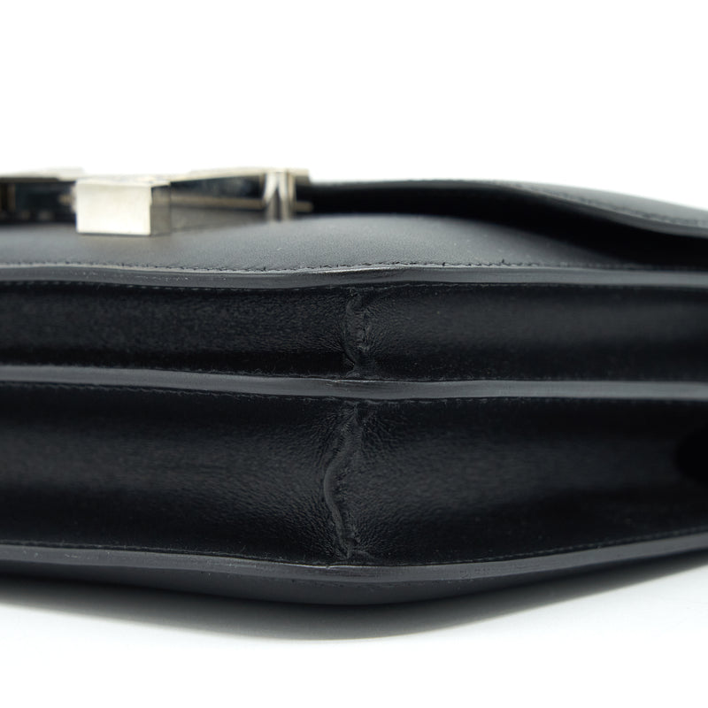 Hermes Mini Constance Monsieur Black With Lizard Buckle SHW Stamp Y
