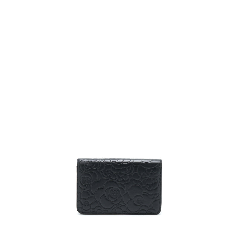 Chanel Camellia Wallet On Chain Lambskin Black SHW