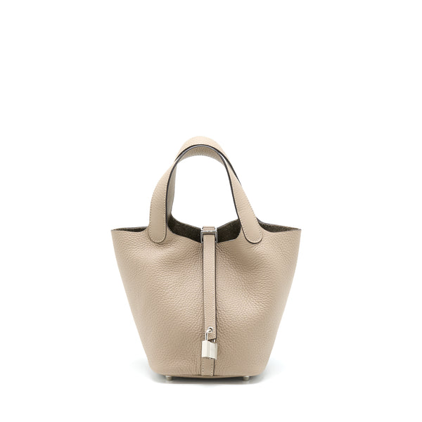 Hermes Picotin 18 Clemence 81 Gris Tourt SHW Stamp U