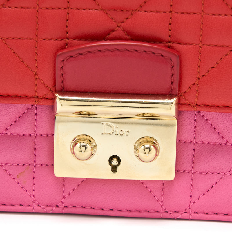 Dior Miss Dior Wallet on Chain Lambskin Red/Pink LGHW