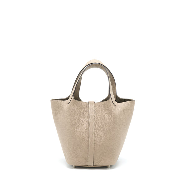 Hermes Picotin 18 Clemence 81 Gris Tourt SHW Stamp U