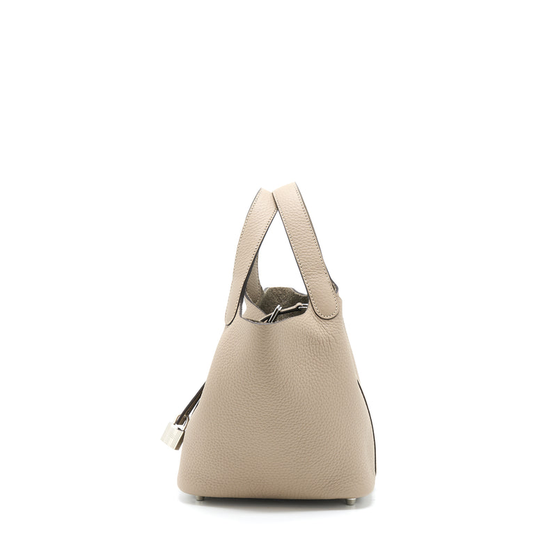 Hermes Picotin 18 Clemence 81 Gris Tourt SHW Stamp U