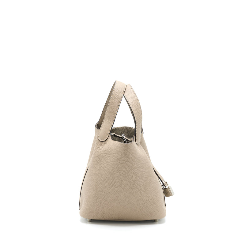 Hermes Picotin 18 Clemence 81 Gris Tourt SHW Stamp U