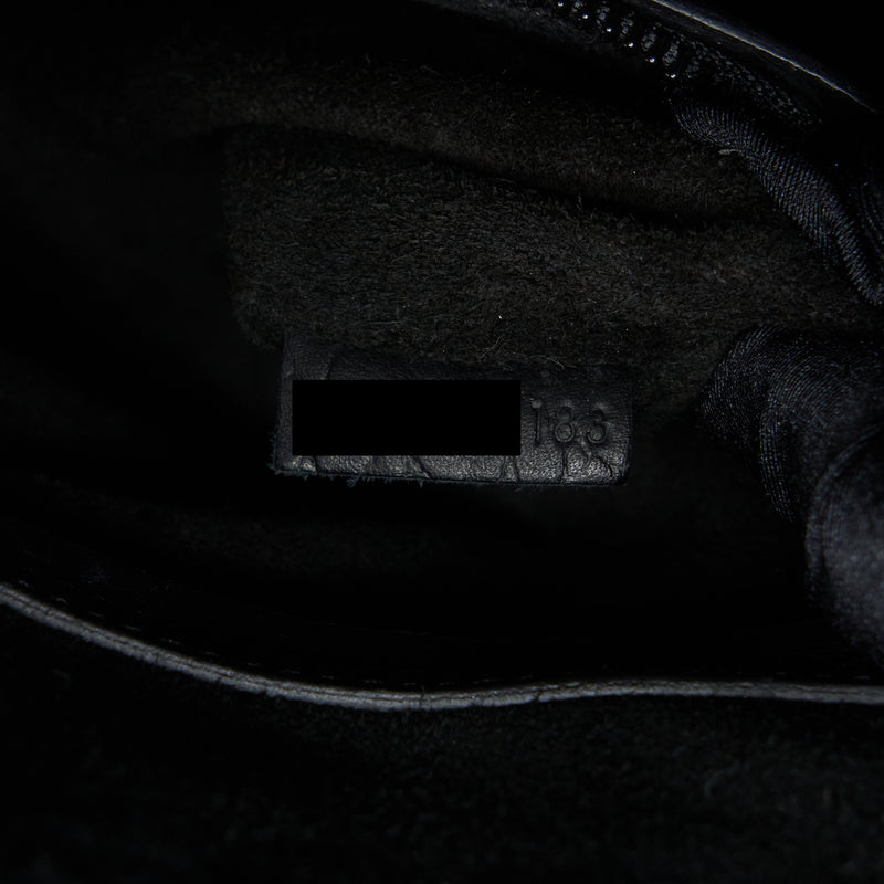 Celine Large Phantom Luggage Bag Croc-Embossed Calfskin Black