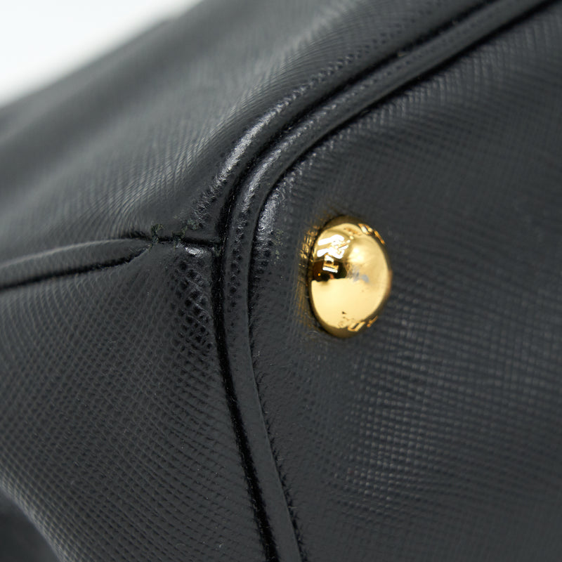 Prada Small Saffiano Leather Tote Bag Black GHW