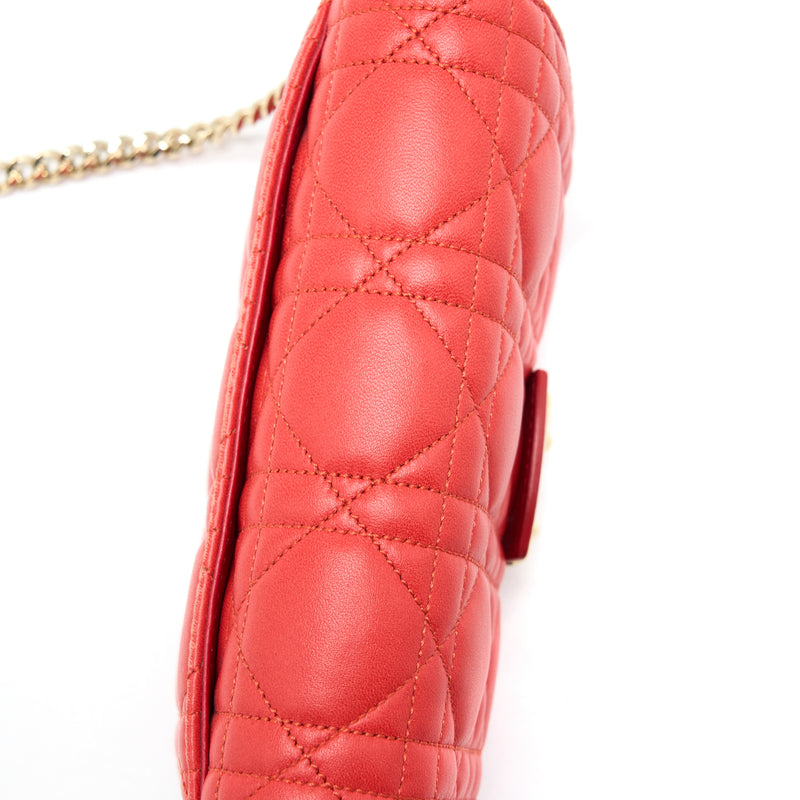 Dior Miss Dior Wallet on Chain Lambskin Red/Pink LGHW