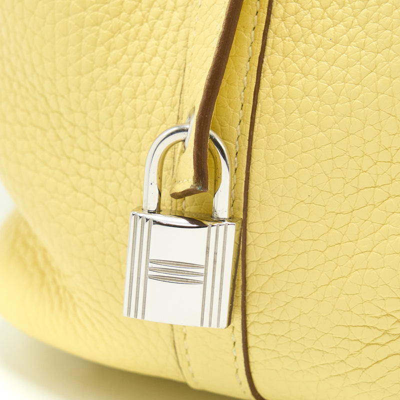 Hermes Picotin 18 Lock Bag Clemence Jaune Poussin SHW Stamp X