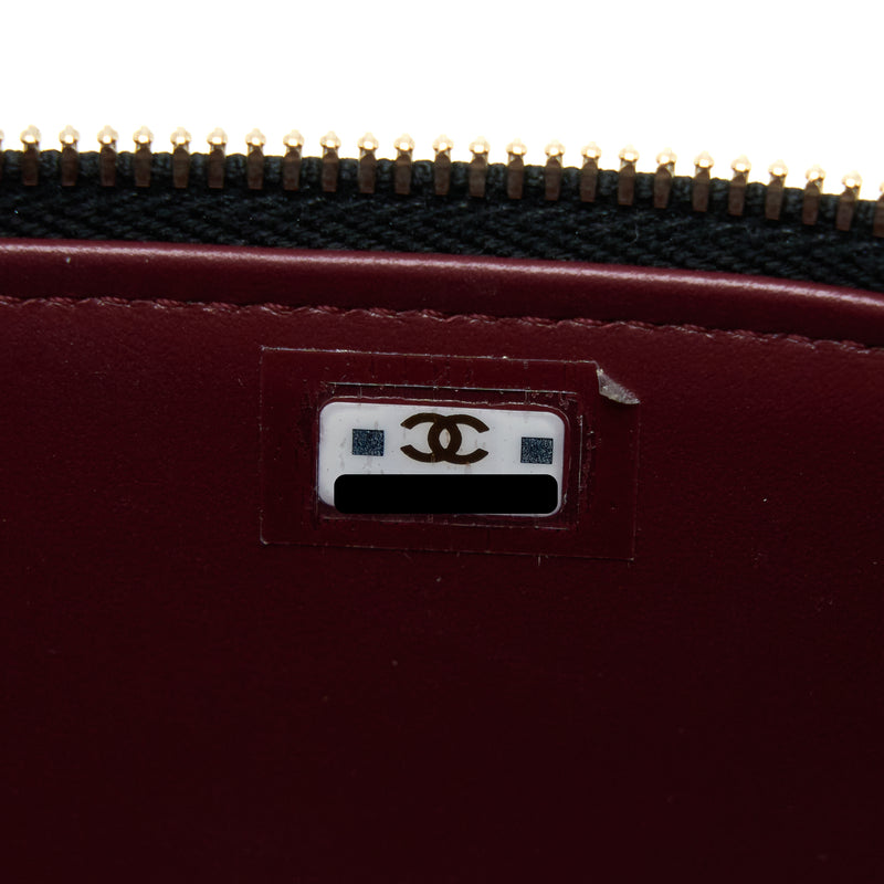 Chanel Long Vanity Detailed Gem Chain Lambskin Black GHW (Microchip)