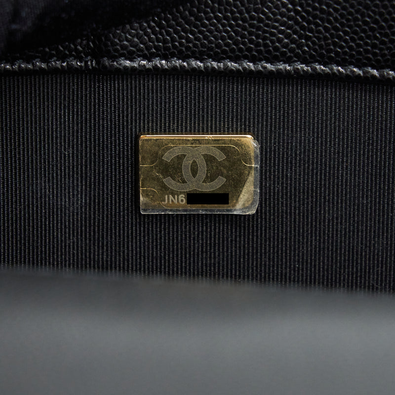 Chanel Small Boy Bag Caviar Black brushed GHW Year 2021 (microchip serial）