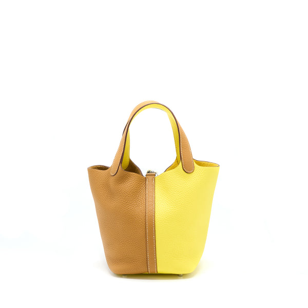 Hermes Picotin 18 Clemence Lime/Sesame SHW Stamp Y With An Extra Twilly