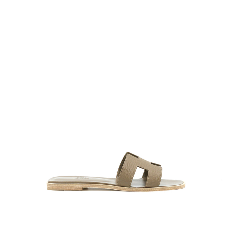 Hermes Size 38 Oran Sandals Epsom Etoupe