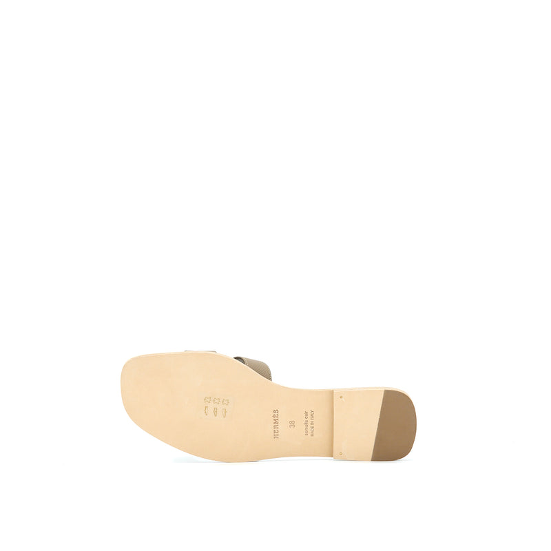Hermes Size 38 Oran Sandals Epsom Etoupe