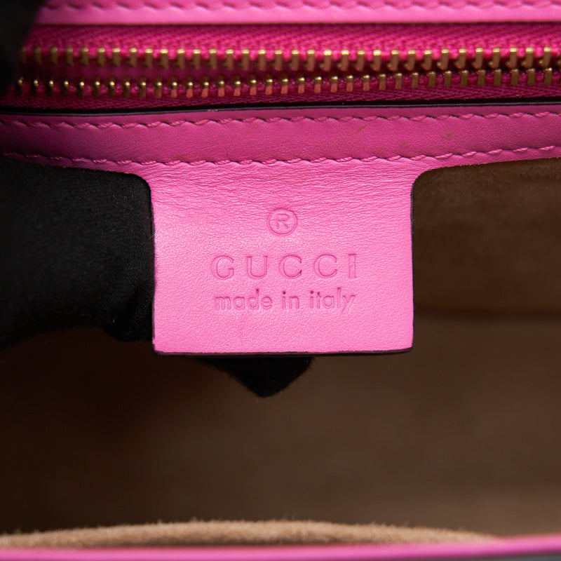 GUCCI SMALL SYLVIE LEATHER BAG PINK