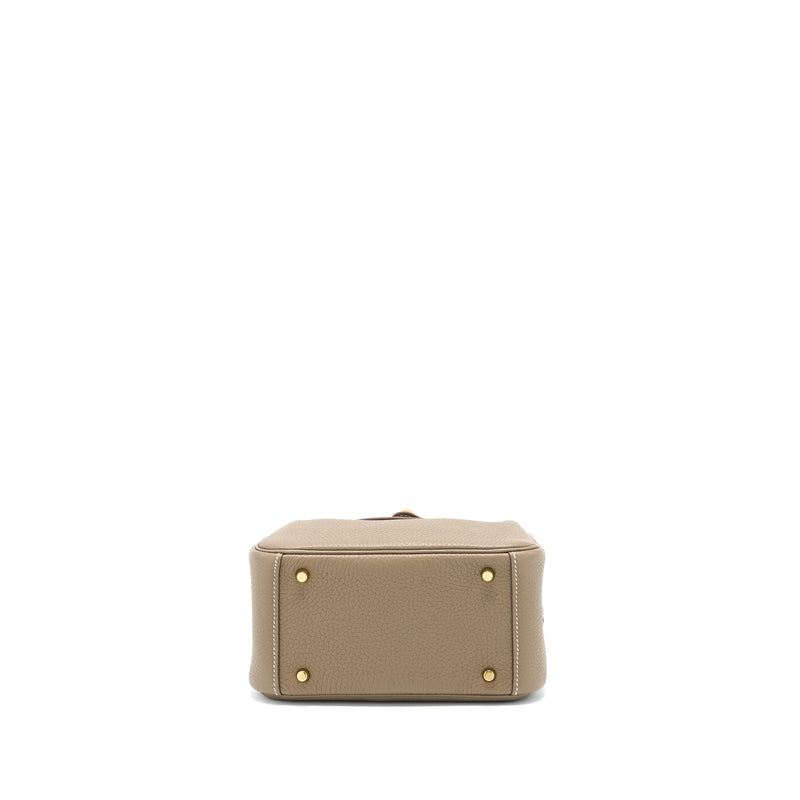 Hermes Mini Lindy Clemence Etoupe GHW Stamp Z