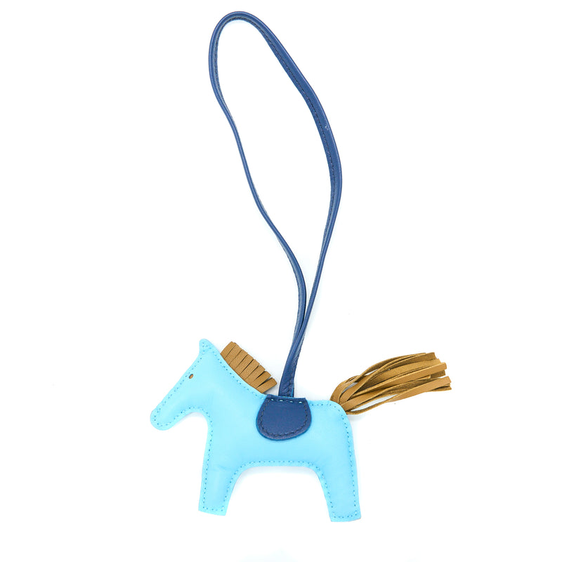 Hermes Rodeo PM Bag Charm Celeste/Kraft/Blue Malte Stamp D