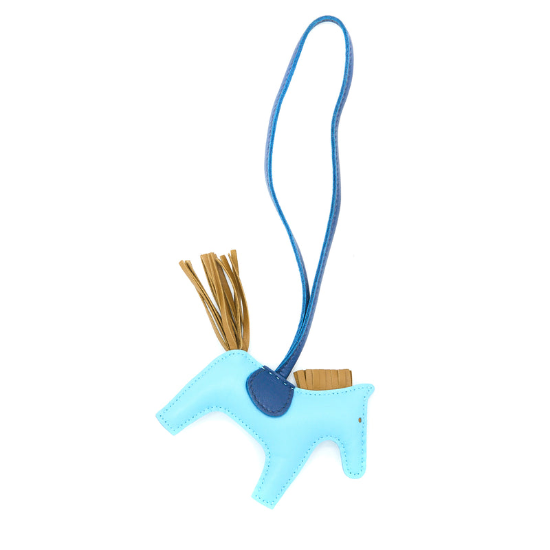 Hermes Rodeo PM Bag Charm Celeste/Kraft/Blue Malte Stamp D