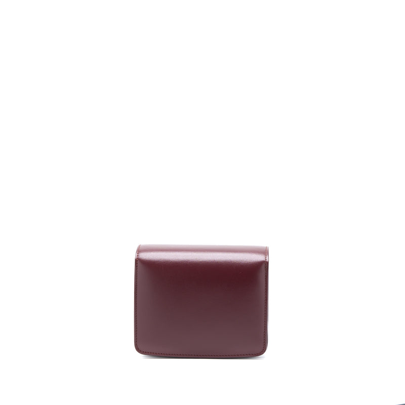 Celine Mini Box Calfskin Burgundy GHW