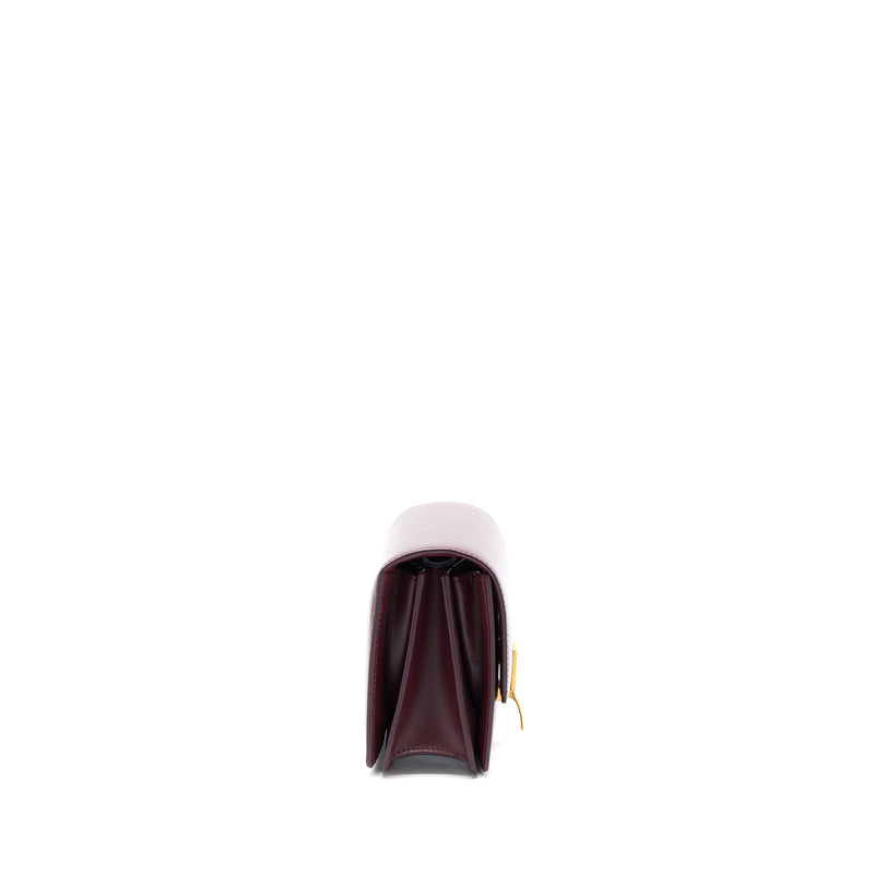 Celine Mini Box Calfskin Burgundy GHW