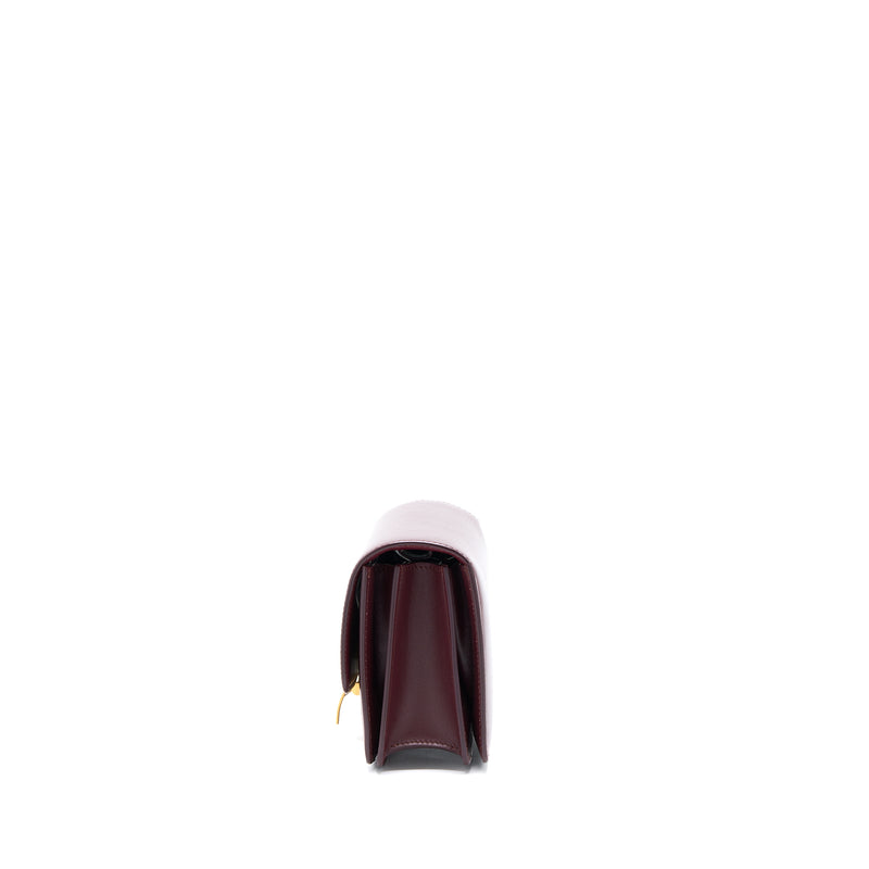 Celine Mini Box Calfskin Burgundy GHW