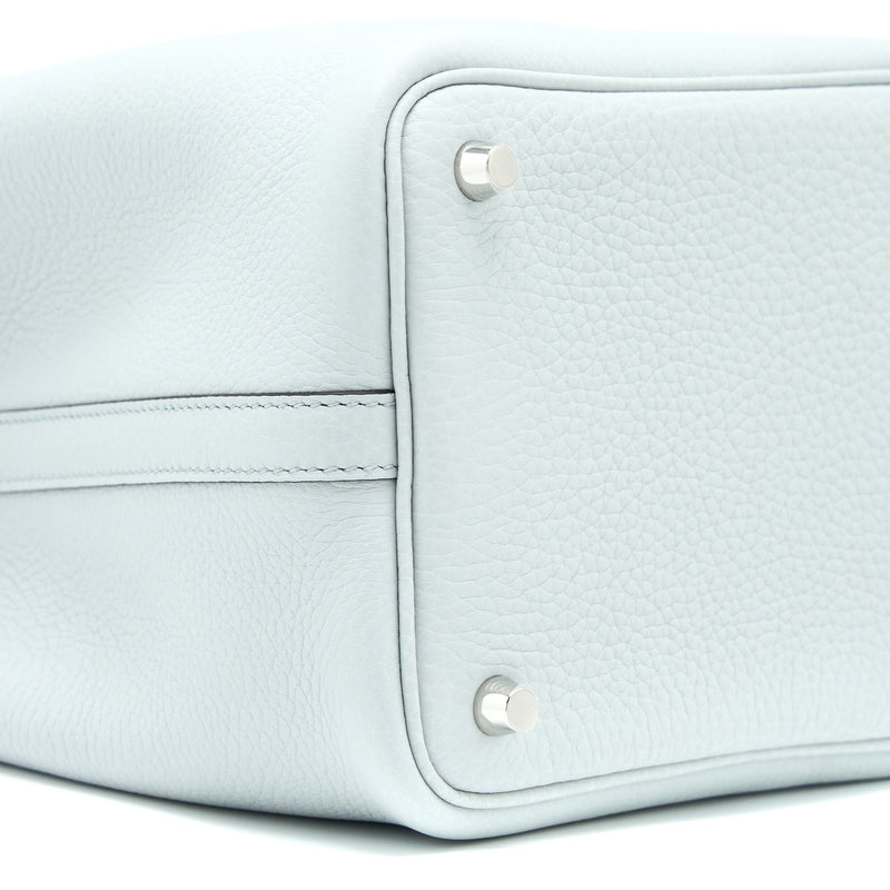 Hermes Picotin 18 Clemence Blue Pale SHW Stamp U