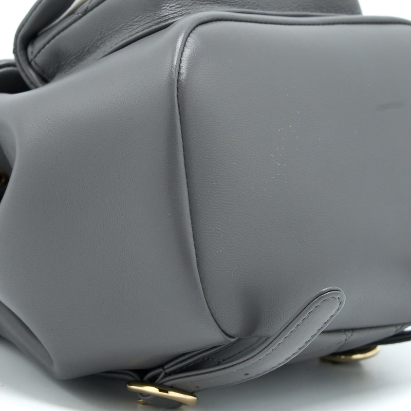 Chanel 22A Mimi Duma Backpack Lambskin Dark Grey LGHW (Microchip)