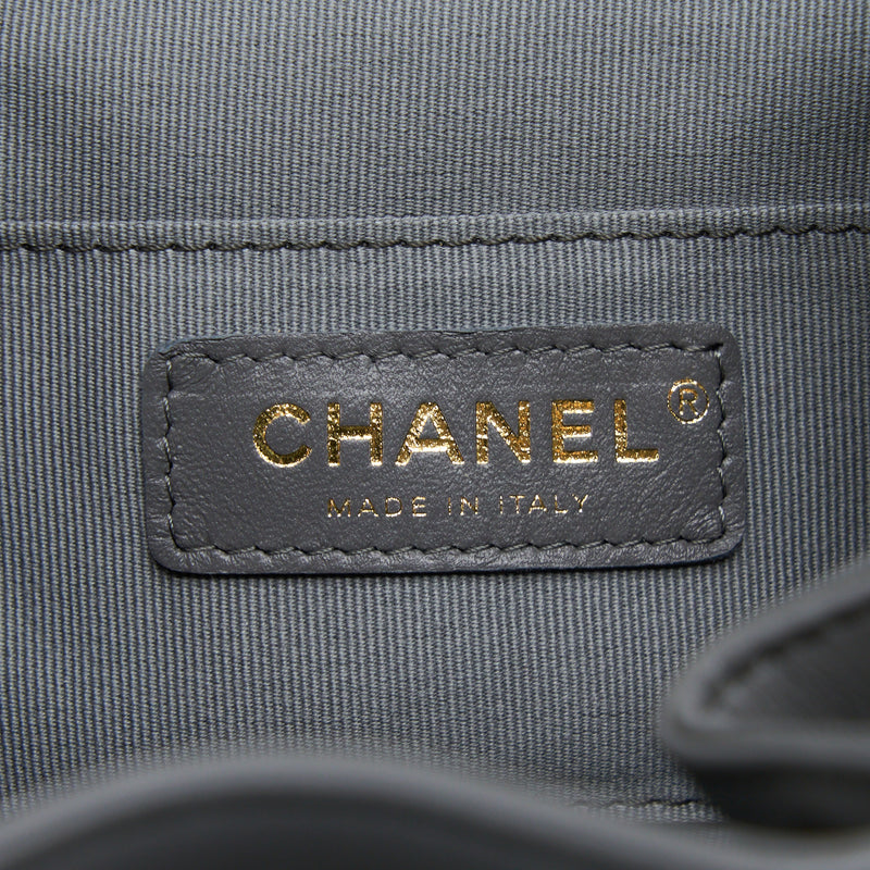 Chanel 22A Mimi Duma Backpack Lambskin Dark Grey LGHW (Microchip)