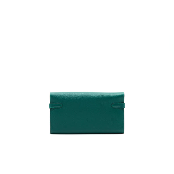 HERMES KELLY LONG WALLET Z6 MALACHITE EPSOM GHW STAMP A