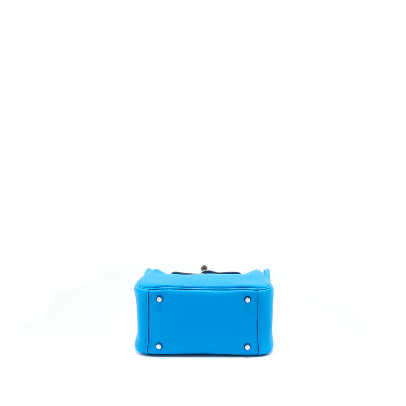 Hermes Mini Lindy Clemence Blue SHW Stamp Z