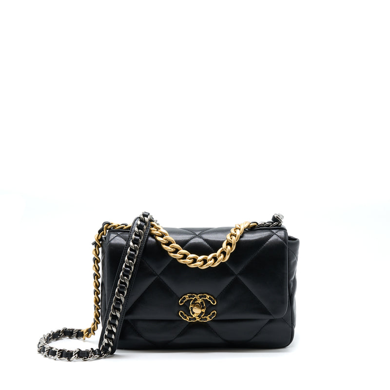 Chanel Small 19 Bag Lambskin Black Multicolour Hardware (Microchip)