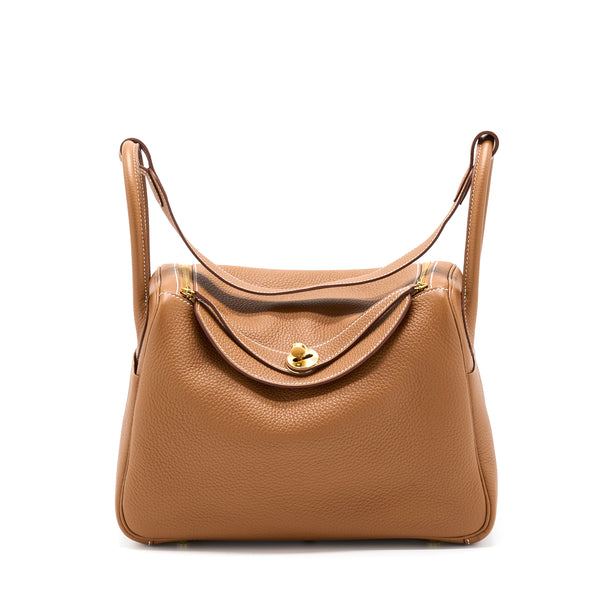 Hermes Lindy 30 Clemence Gold GHW Stamp U