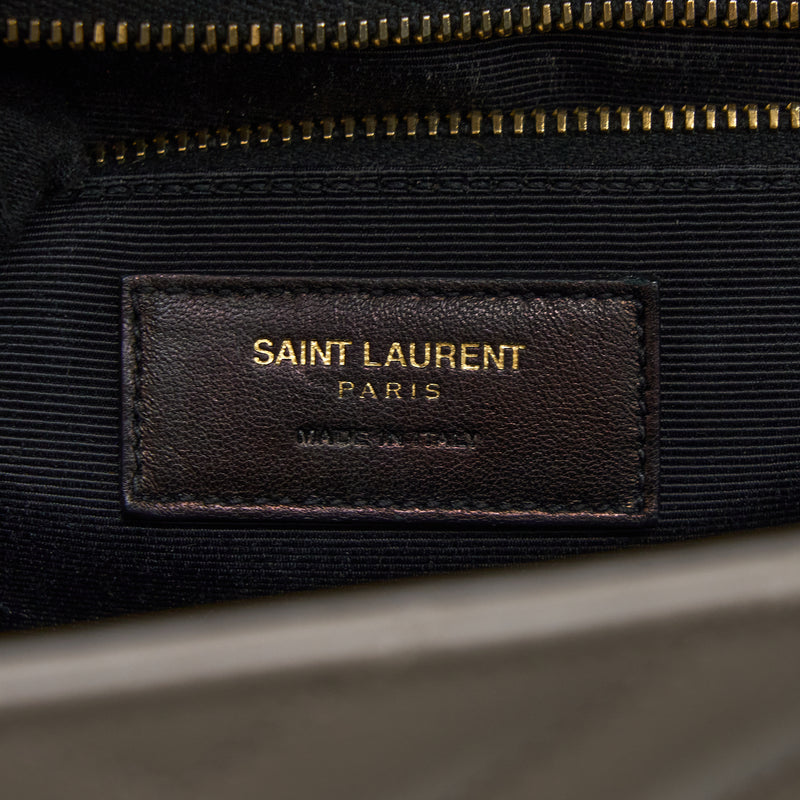 Saint Laurent Envelope Large Bag Calfskin Grey GHW