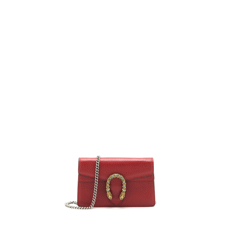 Gucci Dionysus Super Mini Leather Bag Red SHW