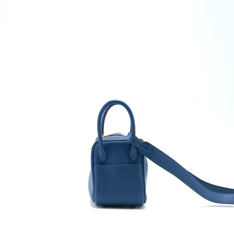 Hermes Mini Lindy Clemence Deep Blue GHW Stamp Y