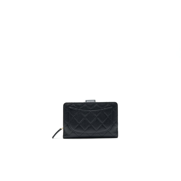 Chanel Quilted CC Bifold Caviar Wallet Black GHW