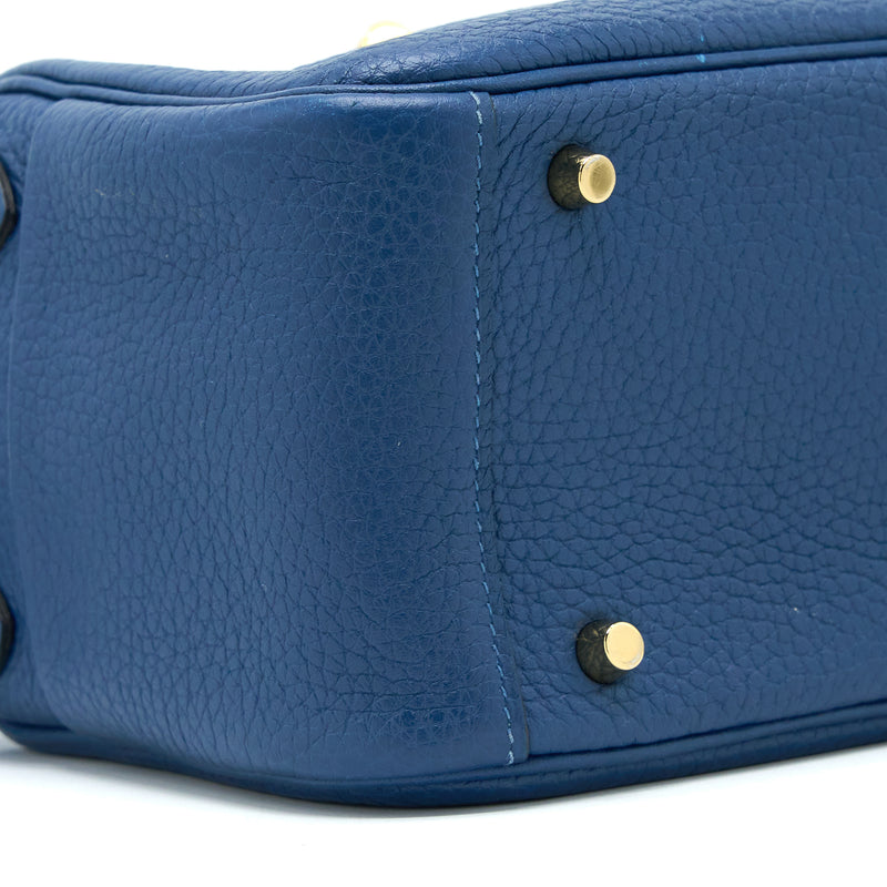 Hermes Mini Lindy Clemence Deep Blue GHW Stamp Y