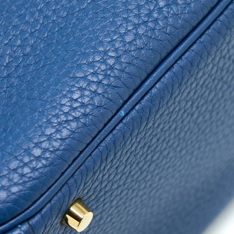 Hermes Mini Lindy Clemence Deep Blue GHW Stamp Y