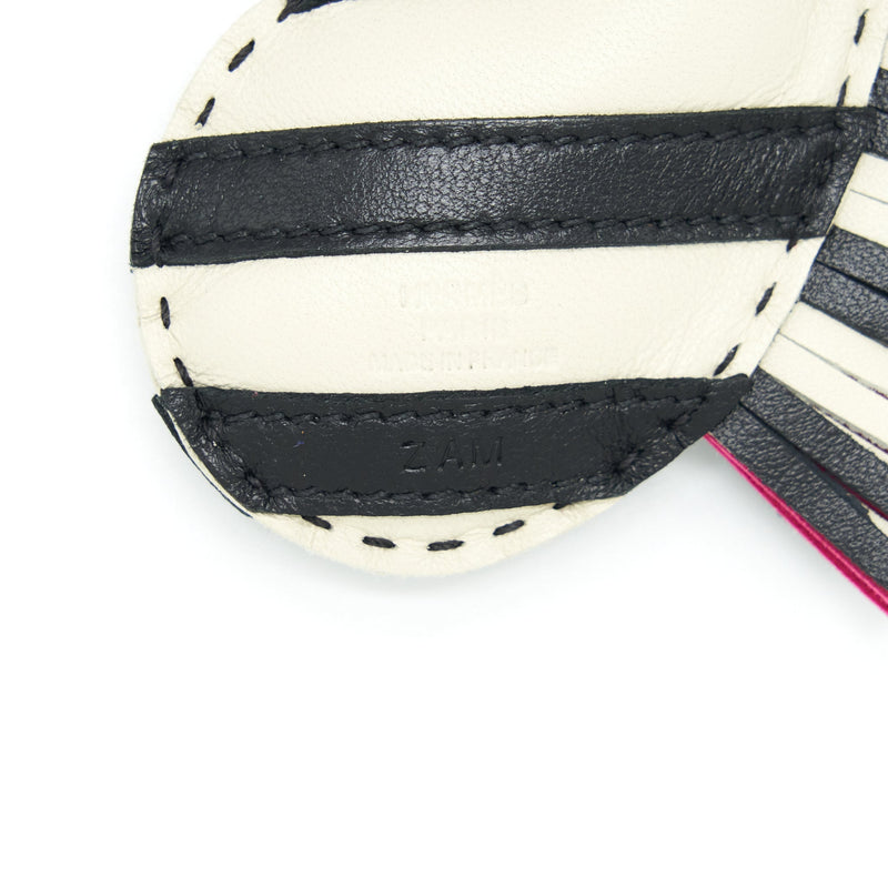 Hermes Geegee Savannah Bag Charm Black/ White/ Rose Mexico