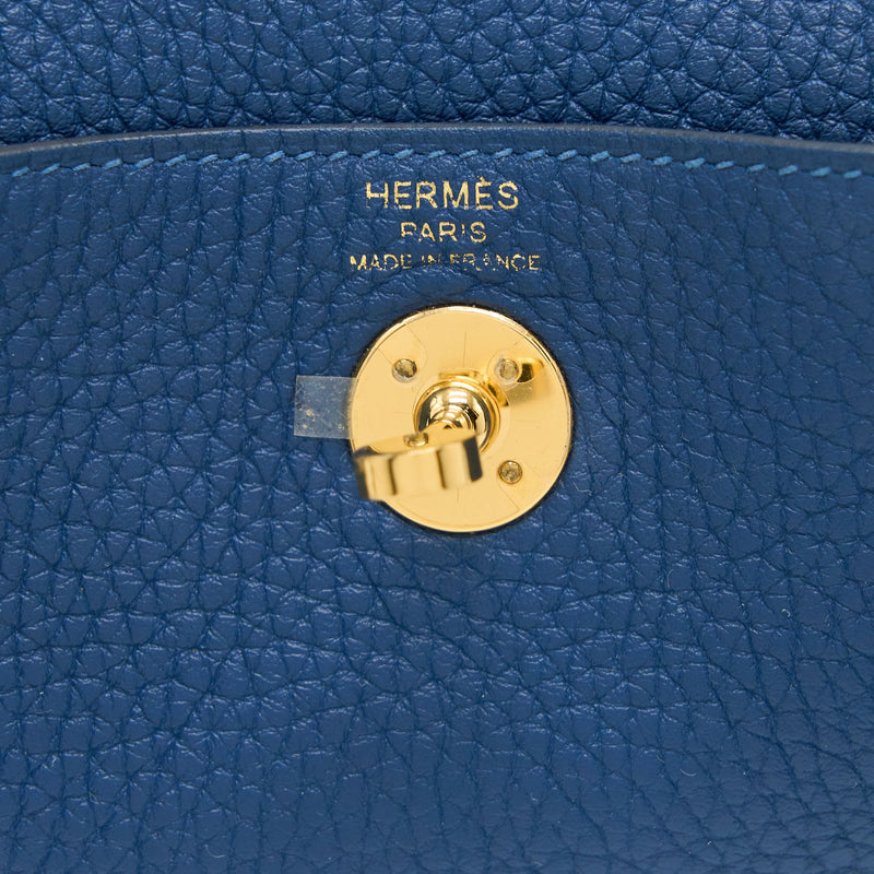 Hermes Mini Lindy Clemence Deep Blue GHW Stamp Y