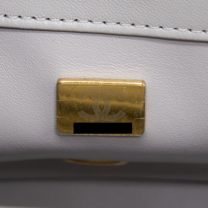 Chanel Pearl Crush Mini Rectangular Lambskin Grey Brushed GHW(Microchip)