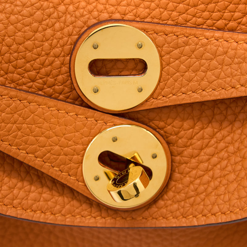 Hermes Lindy 26 Clemence Orange GHW Stamp T