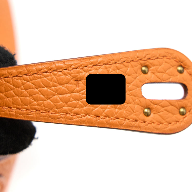 Hermes Lindy 26 Clemence Orange GHW Stamp T