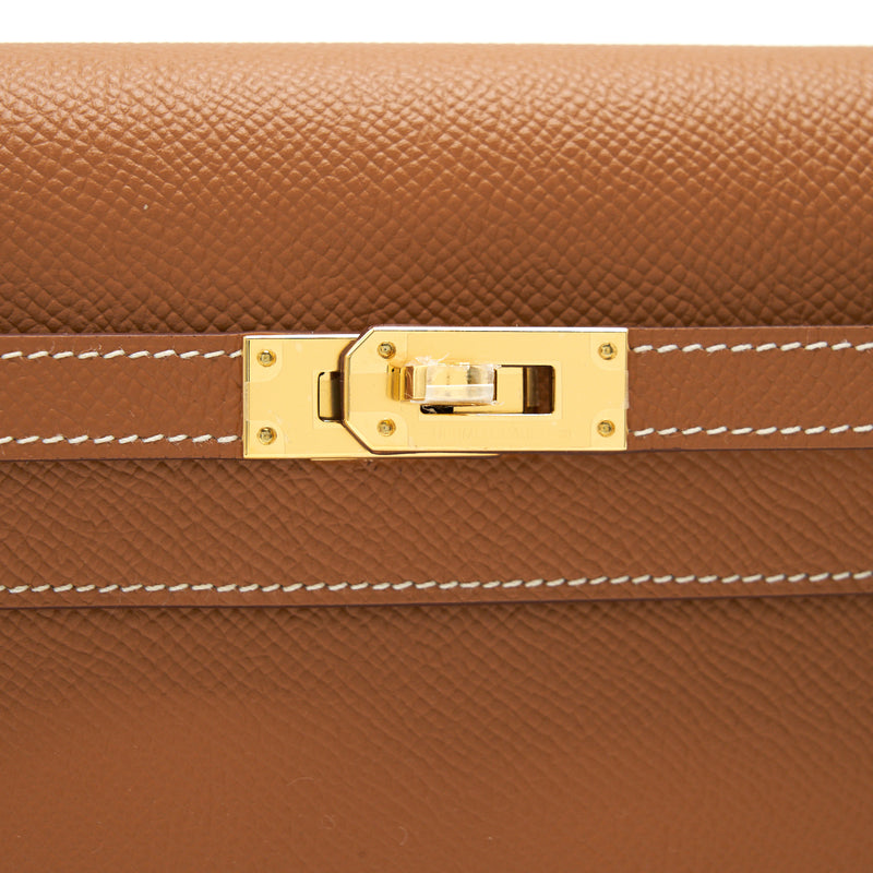 Hermes classic Kelly To Go Gold with GHW Epsom Leather