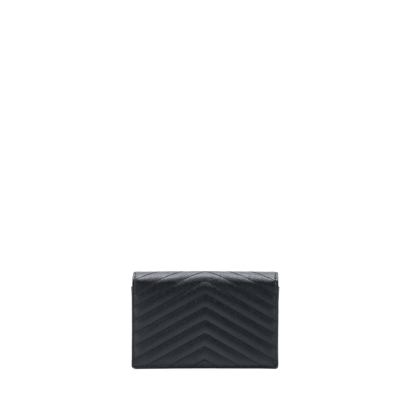 Saint Laurent/YSL Envelop Chain Wallet Caviar Black SHW