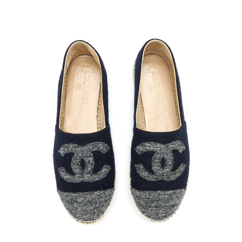 Chanel Size 38 Espadrilles Black/Grey