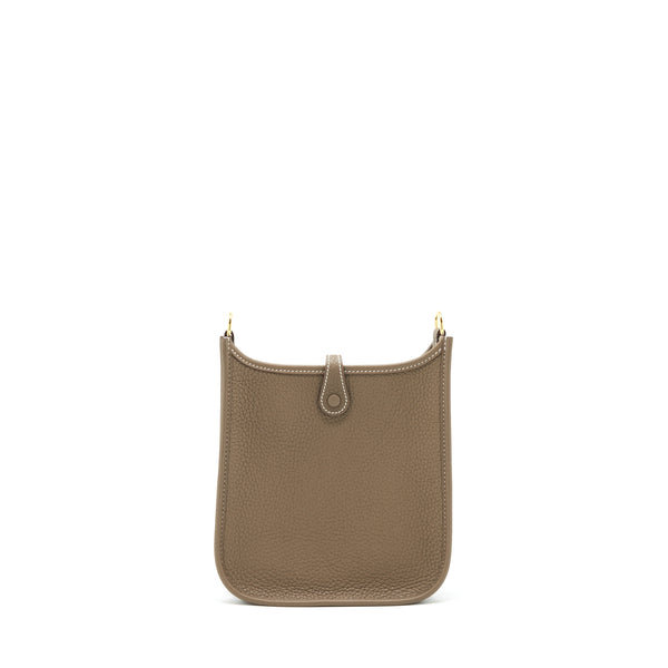 Hermes mini Evelyne Etoupe/ blue indigo GHW Stamp Z